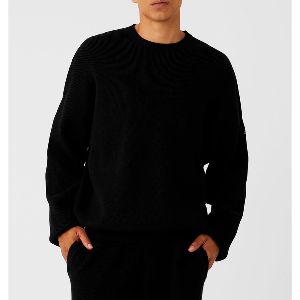Scholar Crew Neck Sweater - Black - Medium